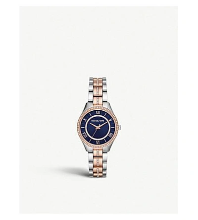 Michael Kors Mk3929 Lauryn Two-tone Stainless Steel And Pave Embellished Watch In Silver