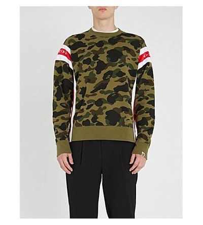 A Bathing Ape Camouflage-print Cotton-jersey Sweatshirt In Green