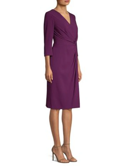 Escada Draped V-neck Dress In Purple