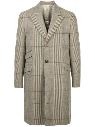 Holiday Checked Coat In Brown