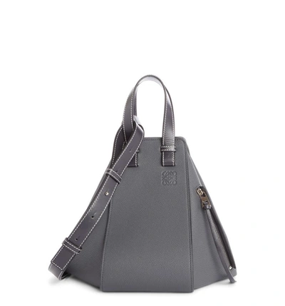 Loewe Small Hammock Pebbled Leather Hobo - Grey In Anthracite