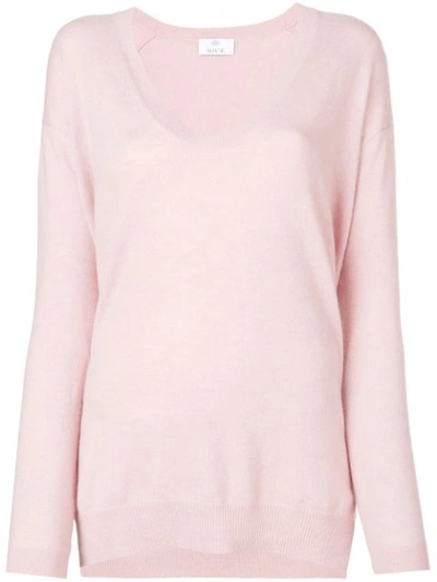 Allude U-neck Sweater - Pink