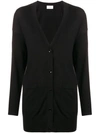 Snobby Sheep Long Buttoned Cardigan In Black