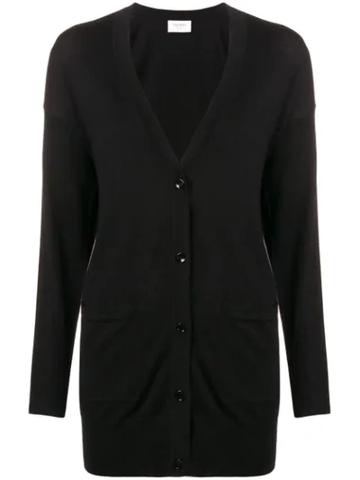 Snobby Sheep Long Buttoned Cardigan In Black