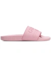 Gucci Pursuit Rubber Logo Slide Sandals In Pink