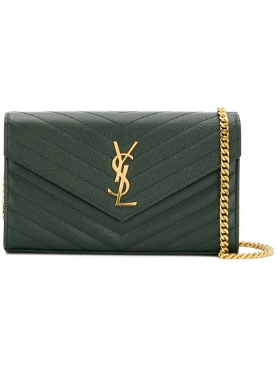 Saint Laurent 'monogram' Crossbody Bag - Green In Green