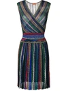 Missoni Striped Wrap Front Dress - Blue