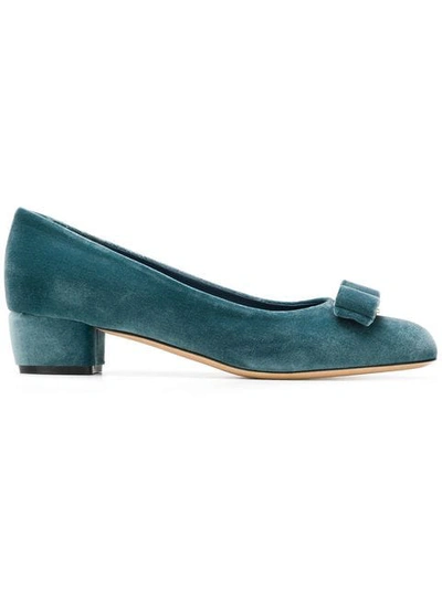 Ferragamo Salvatore  Big Vara Bow Pumps - Blue