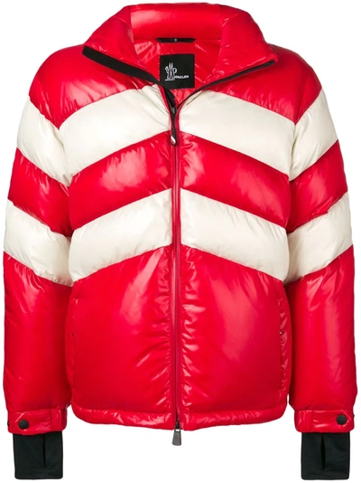Moncler Golzern Nylon Laque Down Jacket In Red