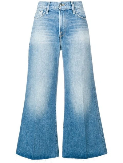 Frame Wide Leg Flared Jeans In Blue