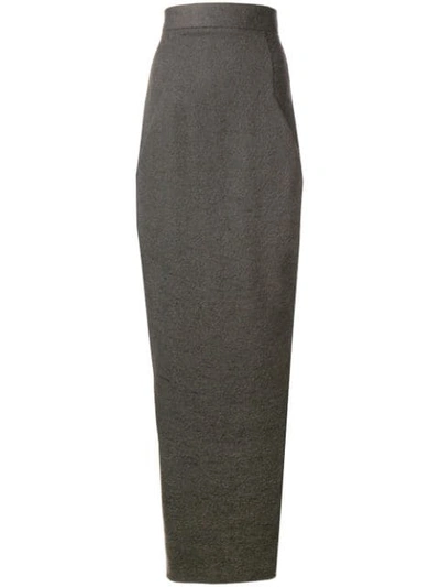 Rick Owens Long Fitted Skirt - Grey