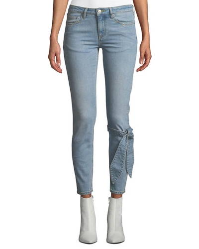 Victoria / Tomas Mid-rise Skinny Ankle Jeans With Tie Detail In Blue