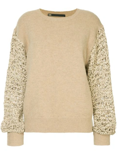 Muller Of Yoshiokubo Contrast Knitted Sweater - White
