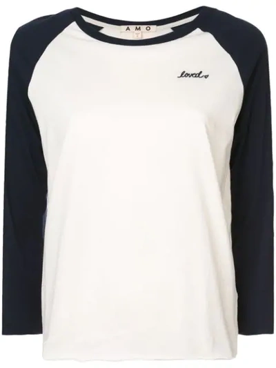 Amo Raglan Sleeved T-shirt - White