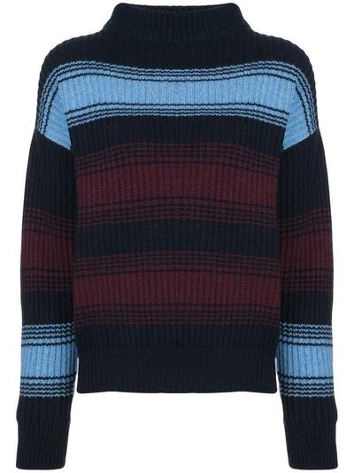 Wood Wood Felice Striped Jumper In Blue