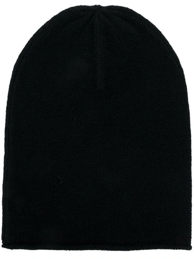 Allude Fine Knit Beanie - Black In Black