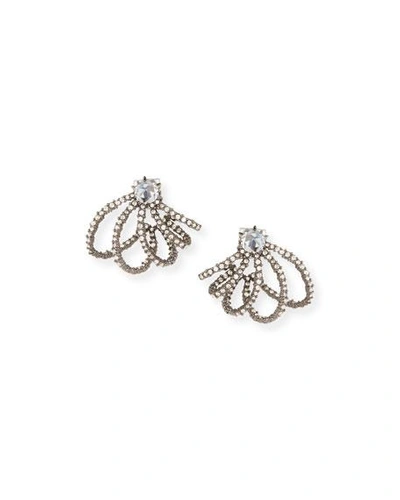 Alexis Bittar Crystal Lace Orbit Stud Earrings In Black