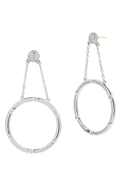 Freida Rothman Radiance Large Drop Earrings, Rhodium In Silver