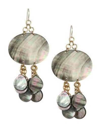 Nest Mother-of-pearl & 24k Goldplated Drop Earring In Multi