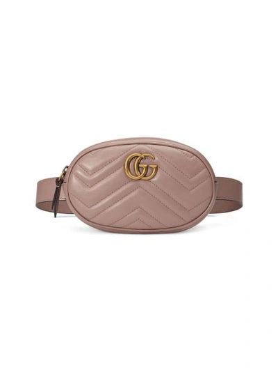 Gucci Gg Marmont Small Matelasse Leather Belt Bag In Pink