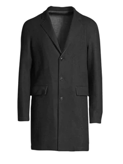 John Varvatos Wool & Cashmere Knit Jacket In Black