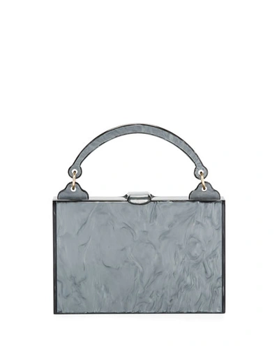 Edie Parker Housewife Solid Top-handle Bag In Steel Pearlescent