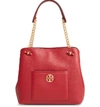 Tory Burch Chelsea Slouchy Leather Shoulder Tote Bag In Redstone/gold