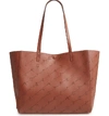 Stella Mccartney Small Logo Faux Leather Tote - Brown In Spice