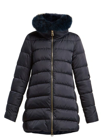 Herno Double-layer Quilted-down Coat In Navy