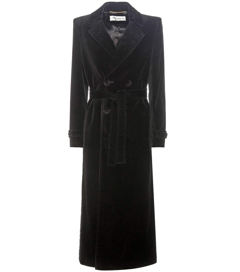 Saint Laurent Sequin-embellished Velvet Coat | ModeSens