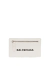 Balenciaga Everyday Leather Cardholder In White Black