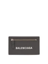 Balenciaga Everyday Leather Cardholder In Grey