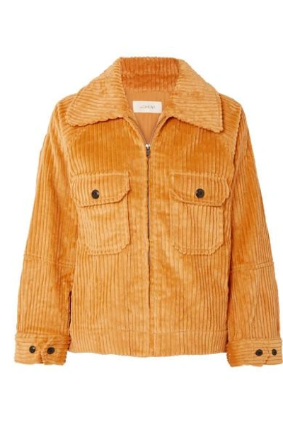 The Great The Boxy Cotton-corduroy Jacket In Yellow