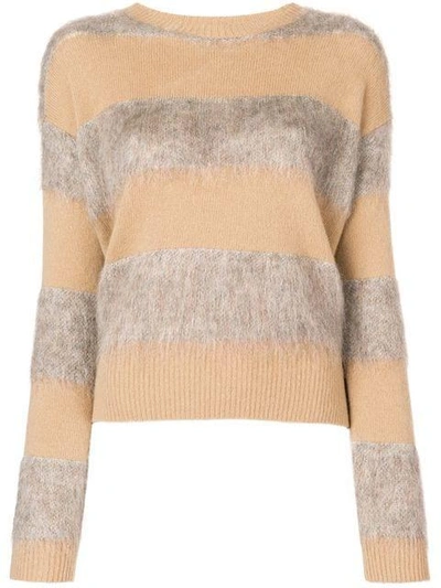 Ballantyne Knit Mix Sweater In Brown