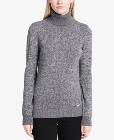 Calvin Klein Marled Turtleneck Sweater In Oxford