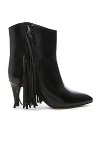 Isabel Marant Leather Dringe Boots In Black.