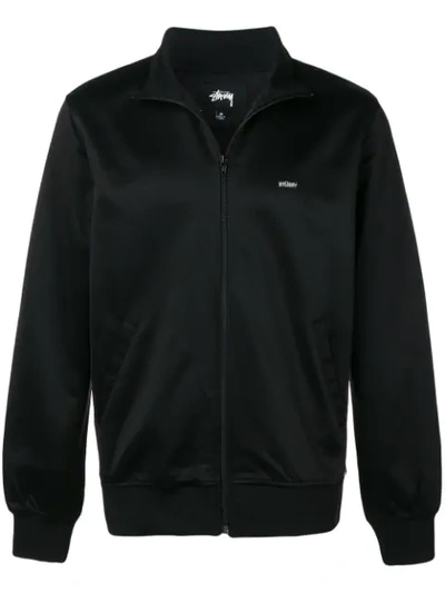 Stussy Textured Rib Track Jacket In Black