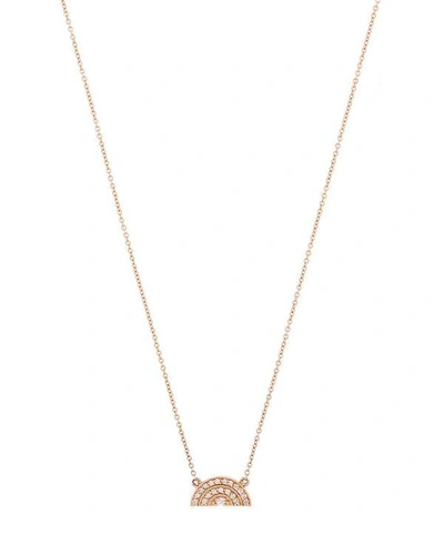 Andrea Fohrman Rose Gold White Diamond Half Moon Rainbow Necklace