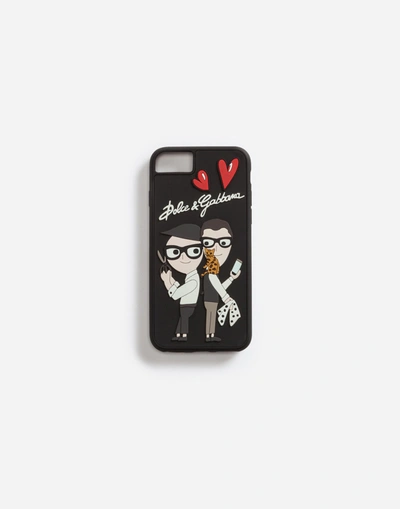Dolce & Gabbana Iphone X Cover With Rubber Patches Of The Designers In Multicolor