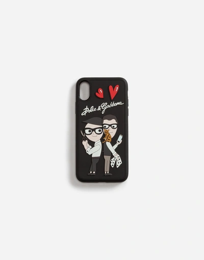 Dolce & Gabbana Iphone X Cover With Rubber Patches Of The Designers In Multicolor