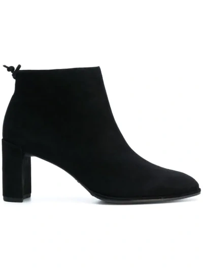 Stuart Weitzman Lofty Suede Ankle Boots In Black Suede