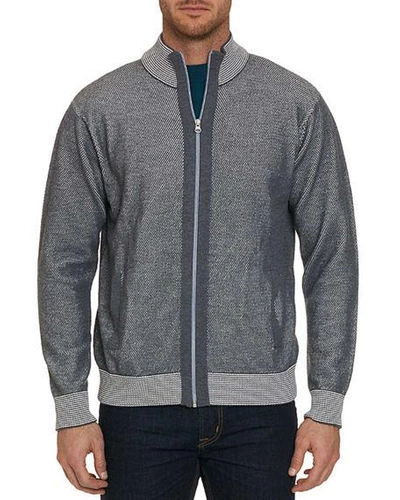 Robert Graham Men's Conboy Wool-blend Zip-front Sweater In Grey