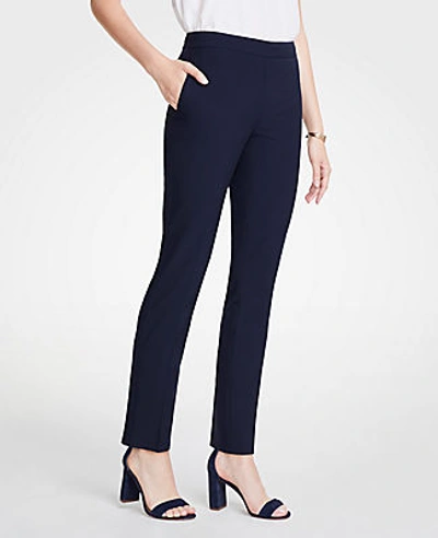 Ann Taylor The Petite Ankle Pant In Seasonless Stretch - Curvy Fit In Perfect Navy
