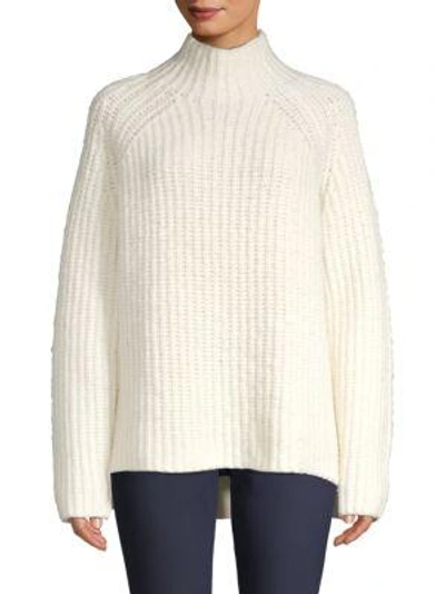 Theory Rifonia Mockneck Wool, Silk & Cashmere Sweater In Ivory