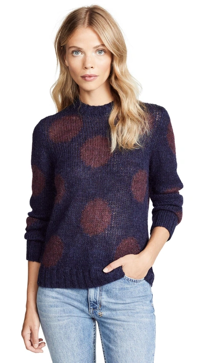 Ag Ansley Spot-pattern Knitted Jumper In Blue Vault/ Rich Charmine