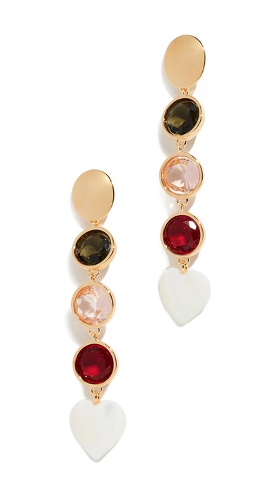 Lizzie Fortunato Nonna Gold-plated Crystal Earrings In Yellow Gold/multi