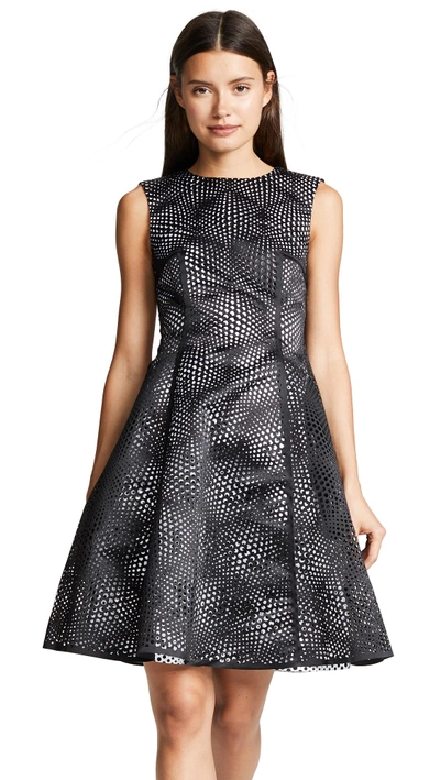 Paskal Laser Cut Optical Illusion Dress In Black/white | ModeSens