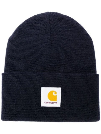 Carhartt Blue Logo Patch Beanie