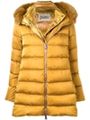 Herno Fur Trimmed Parka In Yellow