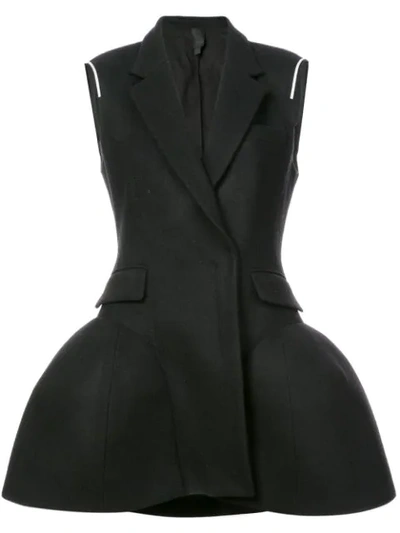 Vera Wang Structured Domes Waistcoat In Black